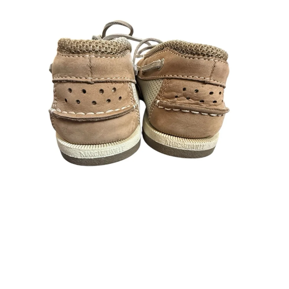 Margaritaville Tan Leather Boat Shoes Size 11